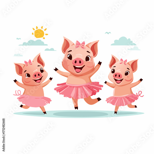 Tanzende Schweinchen