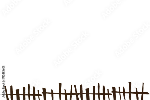 Silhouette of wooden fence.eps