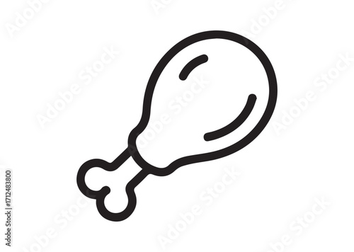 Fried chicken leg Line art Vector design