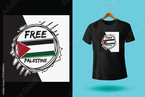 Free gaza free palestine graphic design and tshirt design with national colors