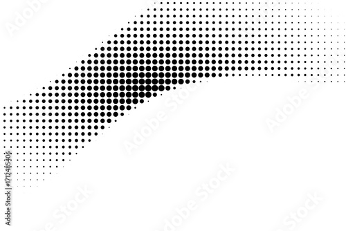 Black halftone gradient dot abstract pattern for background, texture, graphic, design, and decoration on transparent background
