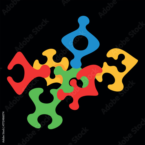 Puzzle piece connectors Vector
