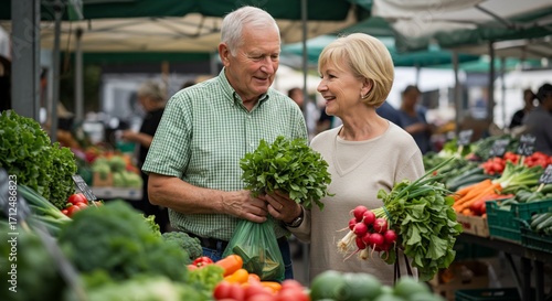 Senior Couple Shopping at Farmers Market