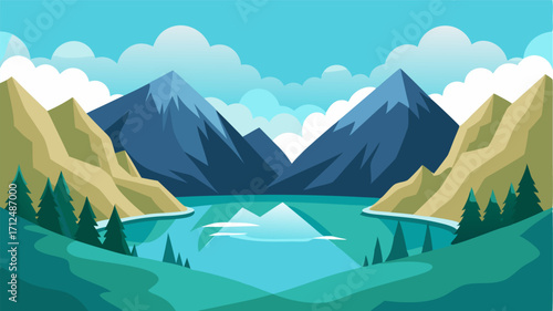 At the heart of the mountain pass lies a tranquil lake offering a peaceful respite for weary travelers before continuing their journey through the rugged terrain.