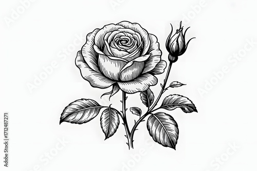 Classic Rose Clipart Set with Elegant Floral Illustrations, Romantic Bloom and Decorative Elements