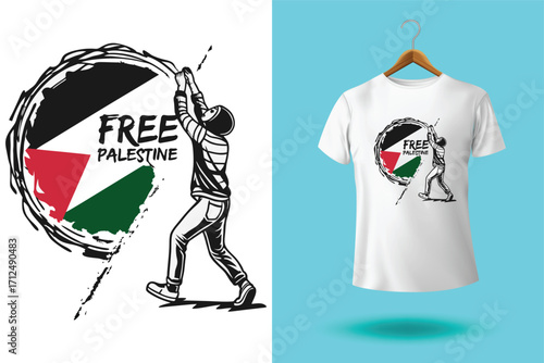 free palestine Vector illustration for tshirt, website, print, clip art, poster and print on demand merchandise.