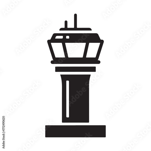 Airport Control Tower Silhouette Design