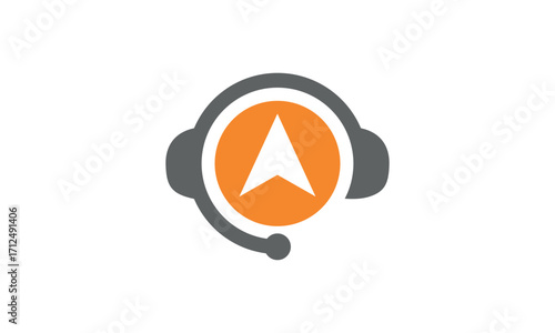 a graphic image with a direction operator theme, with a white background. vector graphic base.