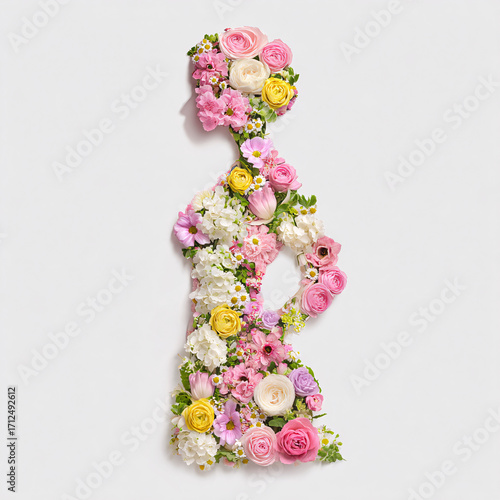 Wallpaper Mural A stunning and symbolic floral arrangement that forms a feminine figure, representing strength, beauty, and empowerment. Torontodigital.ca