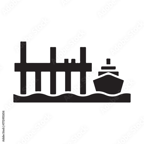 Dock and Ship Icon Design