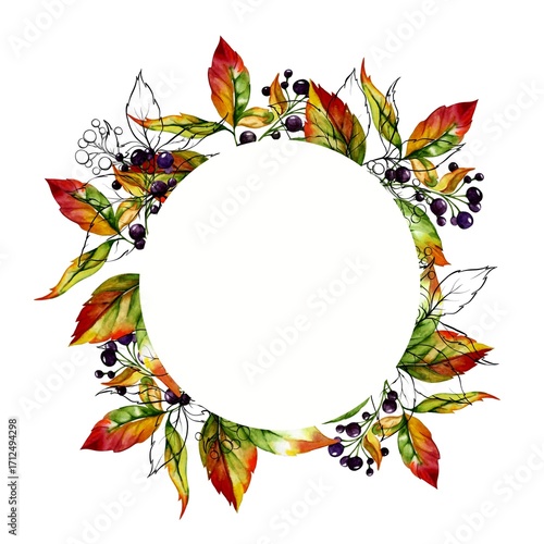 Watercolor illustration of wild intertwining grapes