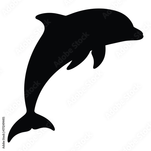 Wallpaper Mural Majestic silhouette of a dolphin leaping out of water gracefully silhouette Torontodigital.ca