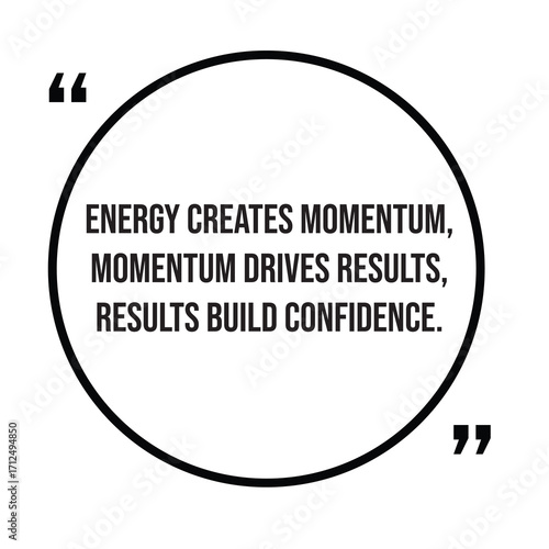 Energy creates momentum, momentum drives results, results build confidence, inspirational quotes, motivational quotes typography positive quote lettering illustration design