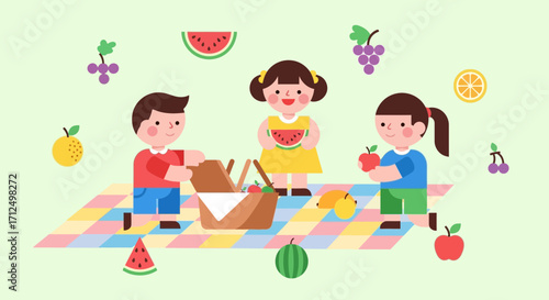Cheerful Outing: Friends Gather for A Picnic Under The Summer Sun