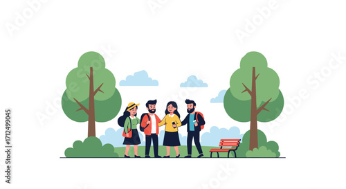 A group of friends enjoying a sunny day in the park together.