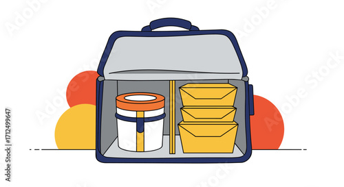 Insulated lunch bag for carrying meals on the go.