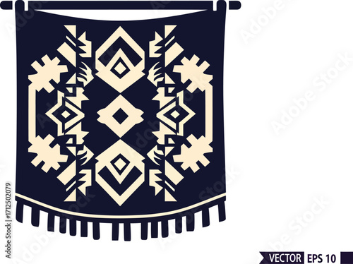 Geometric Tribal Wall Hanging Vector
