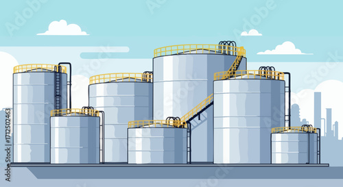 Industrial Storage Tanks for Oil and Gas.