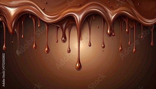 Wallpaper Mural Melting Dark Chocolate Dripping on a Gradient Brown Background Torontodigital.ca