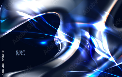 Abstract glass background. Vector liquid shape with transparency and glow.