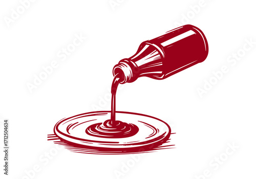 Tomato Ketchup hand drawn vector illustration