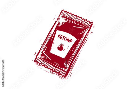 Tomato Ketchup hand drawn vector illustration