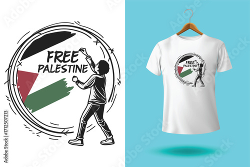 Arabic Calligraphy vector type for country of Palestine. Translated: Palestine.