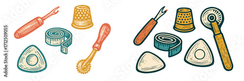 Various kitchen tools and utensils arranged artistically, showcasing a mix of traditional and modern designs