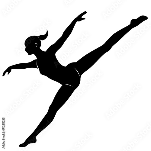 Gymnastics Silhouette – Dynamic Athlete in Motion Vector Illustration