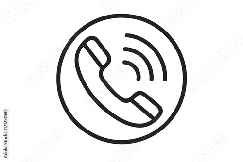 Phone call icon vector. Ringing telephone handset symbol. Communication concept. Contact us button for web and mobile app UI. Customer service support line art pictogram.
