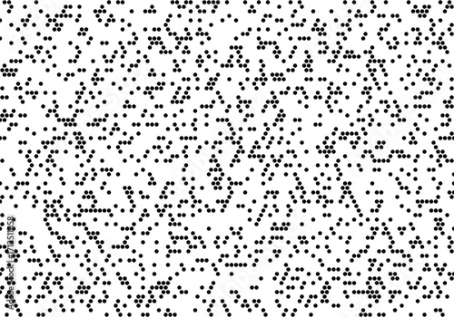 Abstract pattern of scattered black dots on a white background, creating a textured visual effect.