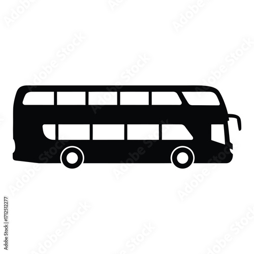 Iconic double decker bus silhouette for transportation and travel designs silhouette