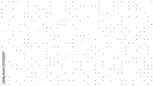 Abstract pattern of small dots and dashes on a white background, creating a minimalist and modern texture.