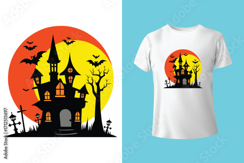 halloween wich t shirt design concept