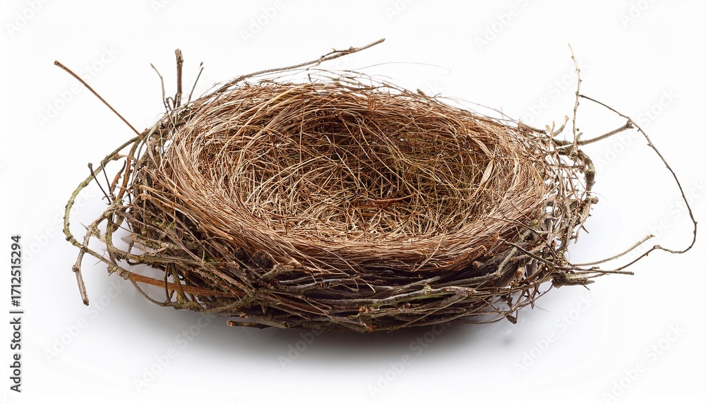Obraz premium isolated bird s nest on a white background