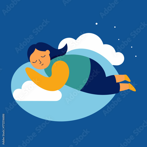 Sleep Schedule Success Illustration of a Person Healthy Routine Concept