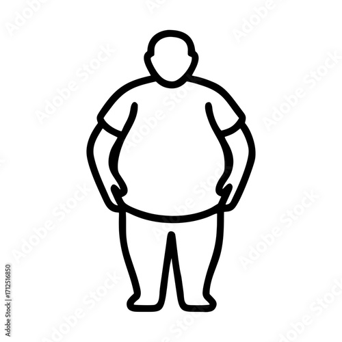 black outline of a fat man