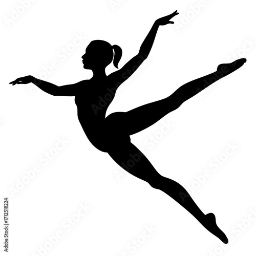 Gymnastics Silhouette – Balance Beam Vector Illustration