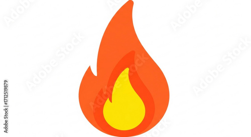 Illustration of a bright orange and yellow flame, perfect for adding warmth and energy to your designs and projects