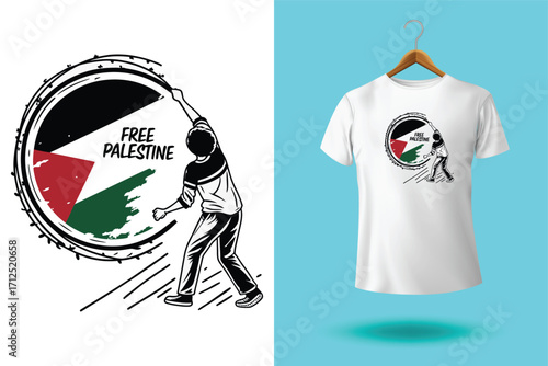 Arabic Calligraphy vector type for country of Palestine. Translated: Palestine.