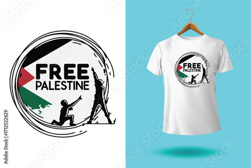Arabic Calligraphy vector type for country of Palestine. Translated: Palestine.