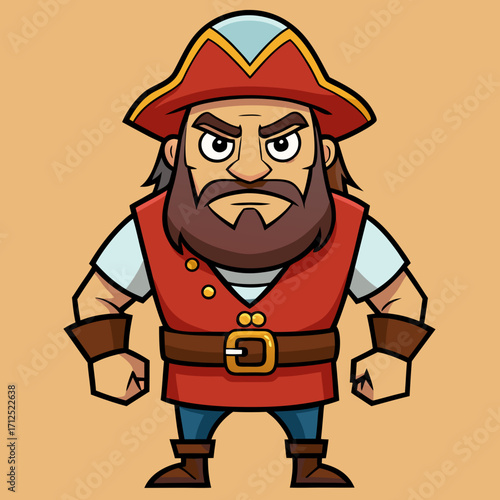 Cartoon pirate character illustration for graphic design and digital art projects vector drawing design
