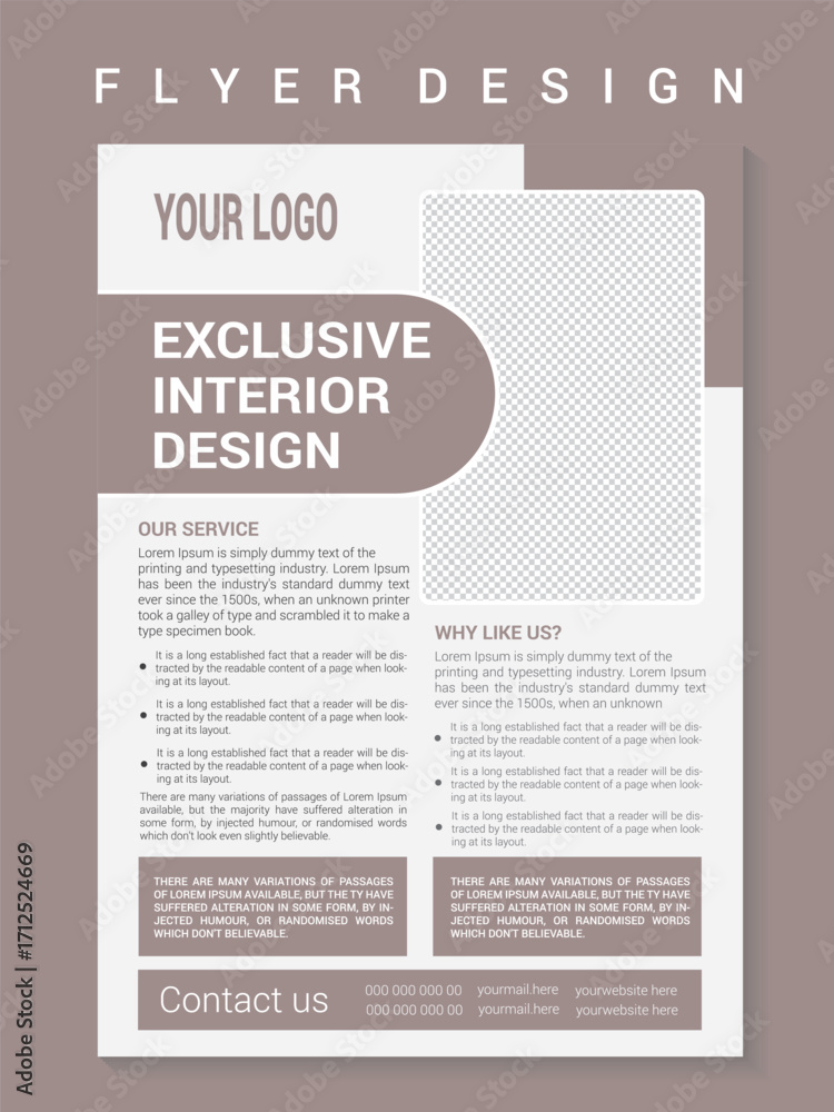 Obraz premium Modern Interior Design Flyer Template