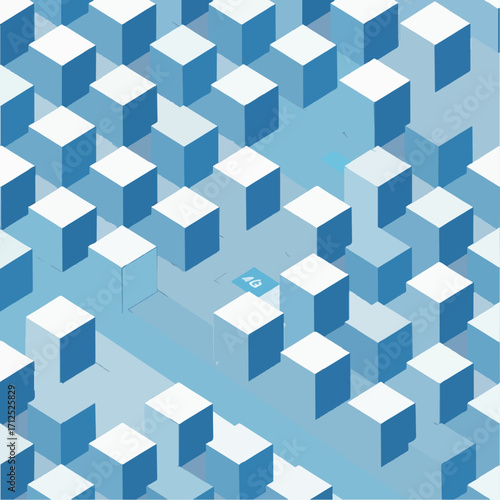 Seamless Abstract Isometric Cubes Pattern Vector