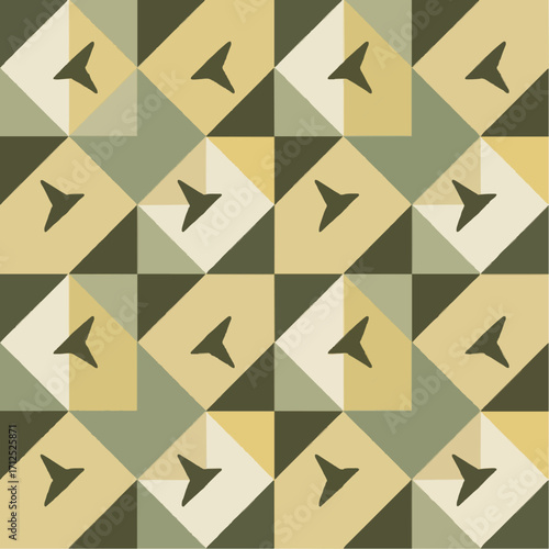 Seamless Geometric Triangles Tessellation Pattern Vector