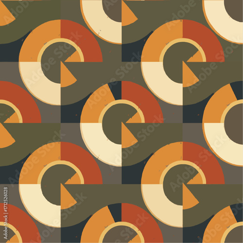 Seamless Geometric Spiral Arcs Pattern Vector