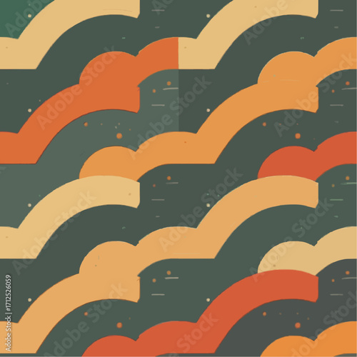 Seamless Geometric Spiral Arcs Pattern Vector