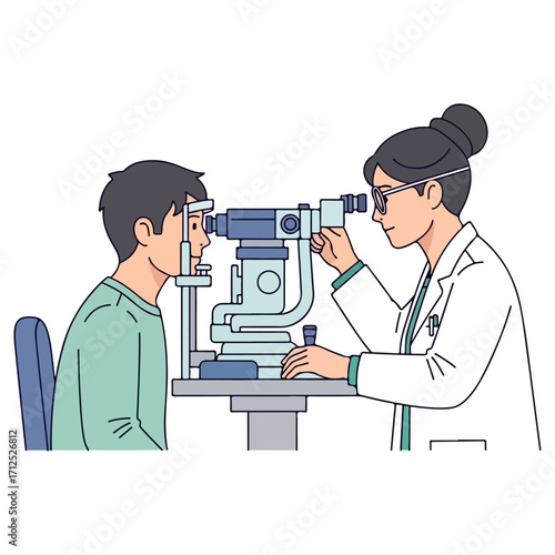 Eye examination conducted by a professional ophthalmologist.