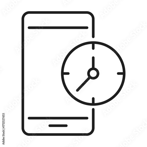 phone screen time line vector icon.
