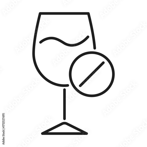 no alcohol line vector icon.